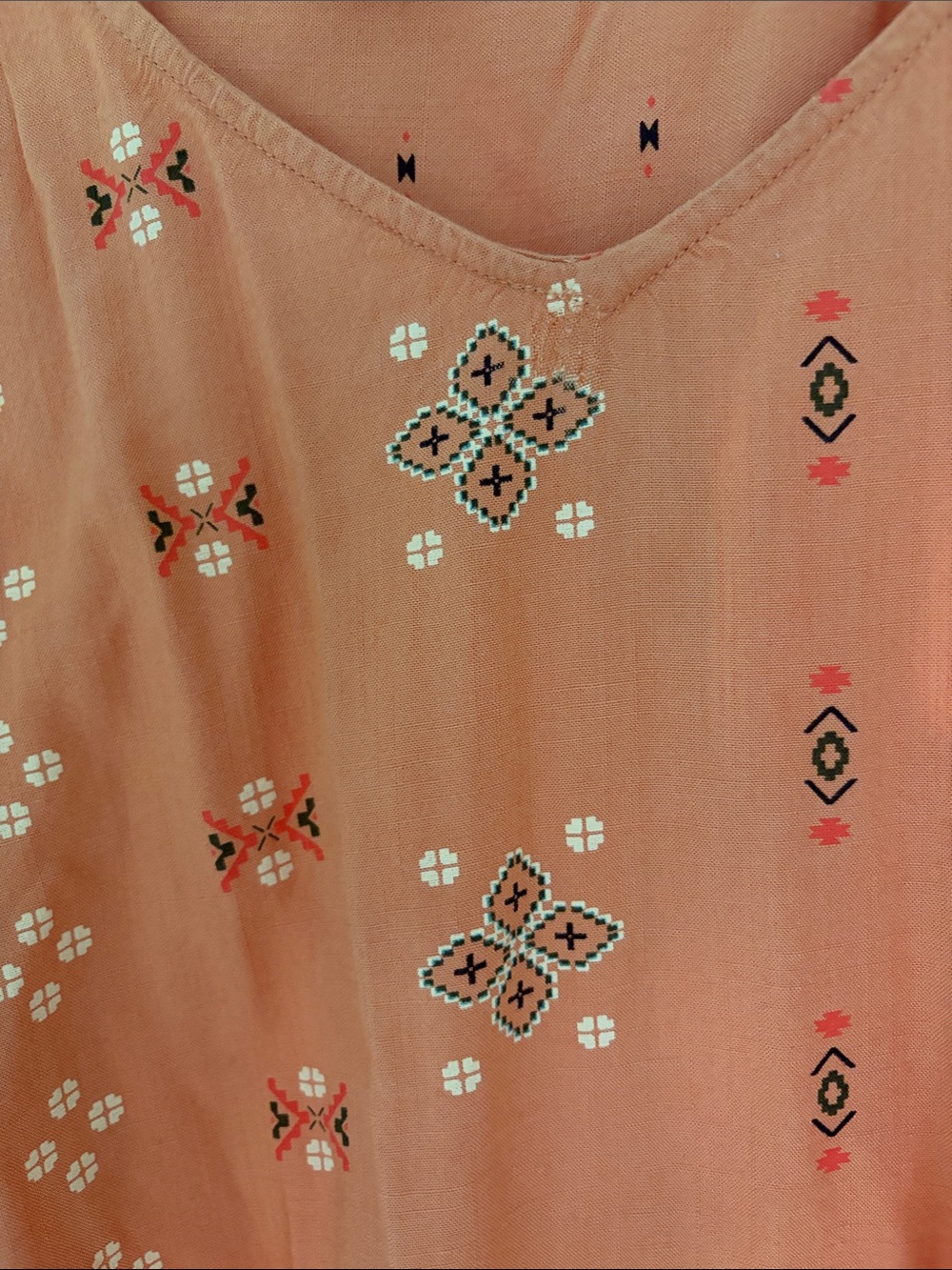 Sonoma Coral Printed Tie-Waist Midi Dress - Picture 3 of 6